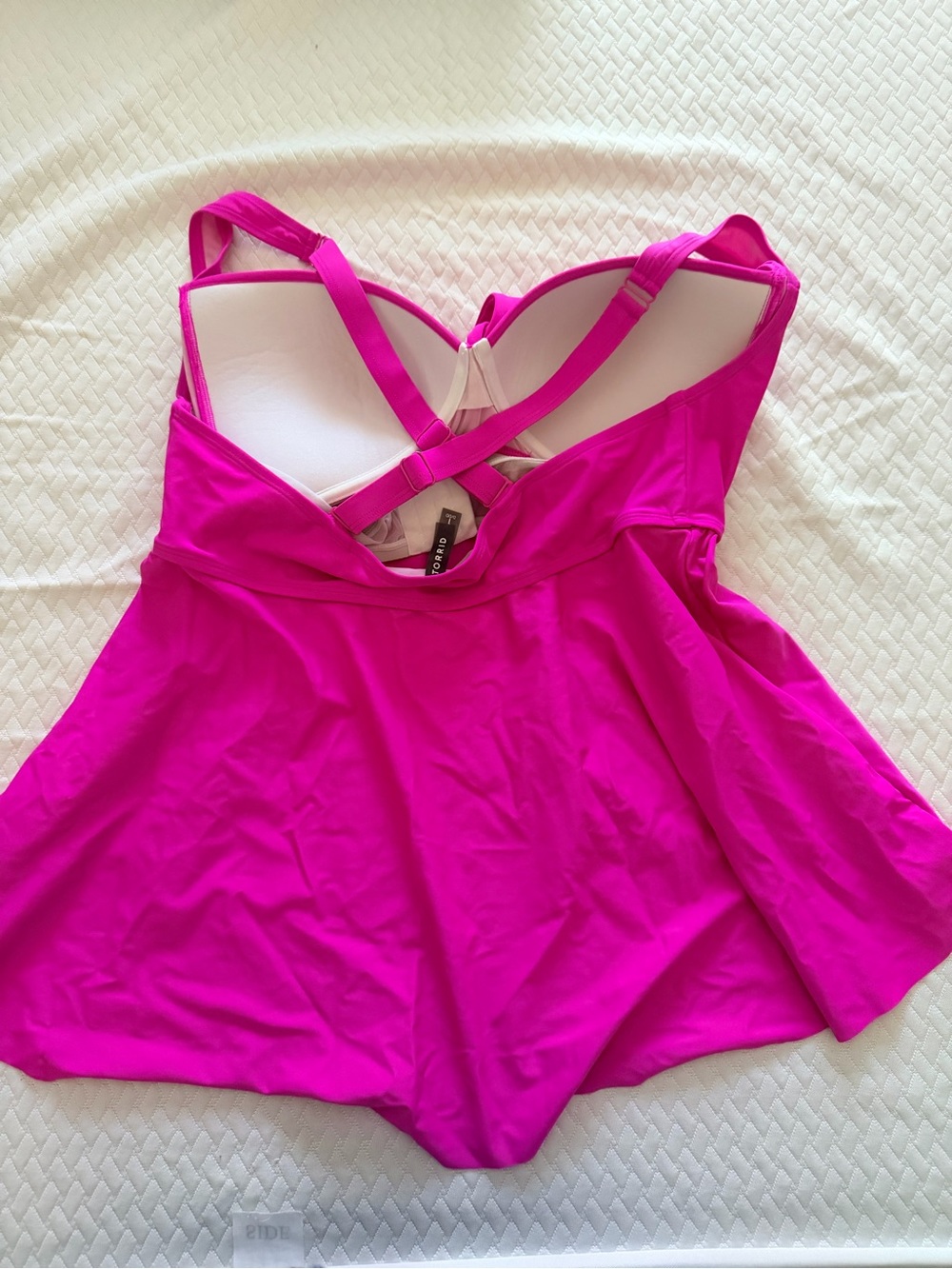torrid Fuchsia Knot-Front Swimdress One-Piece - Picture 2 of 3